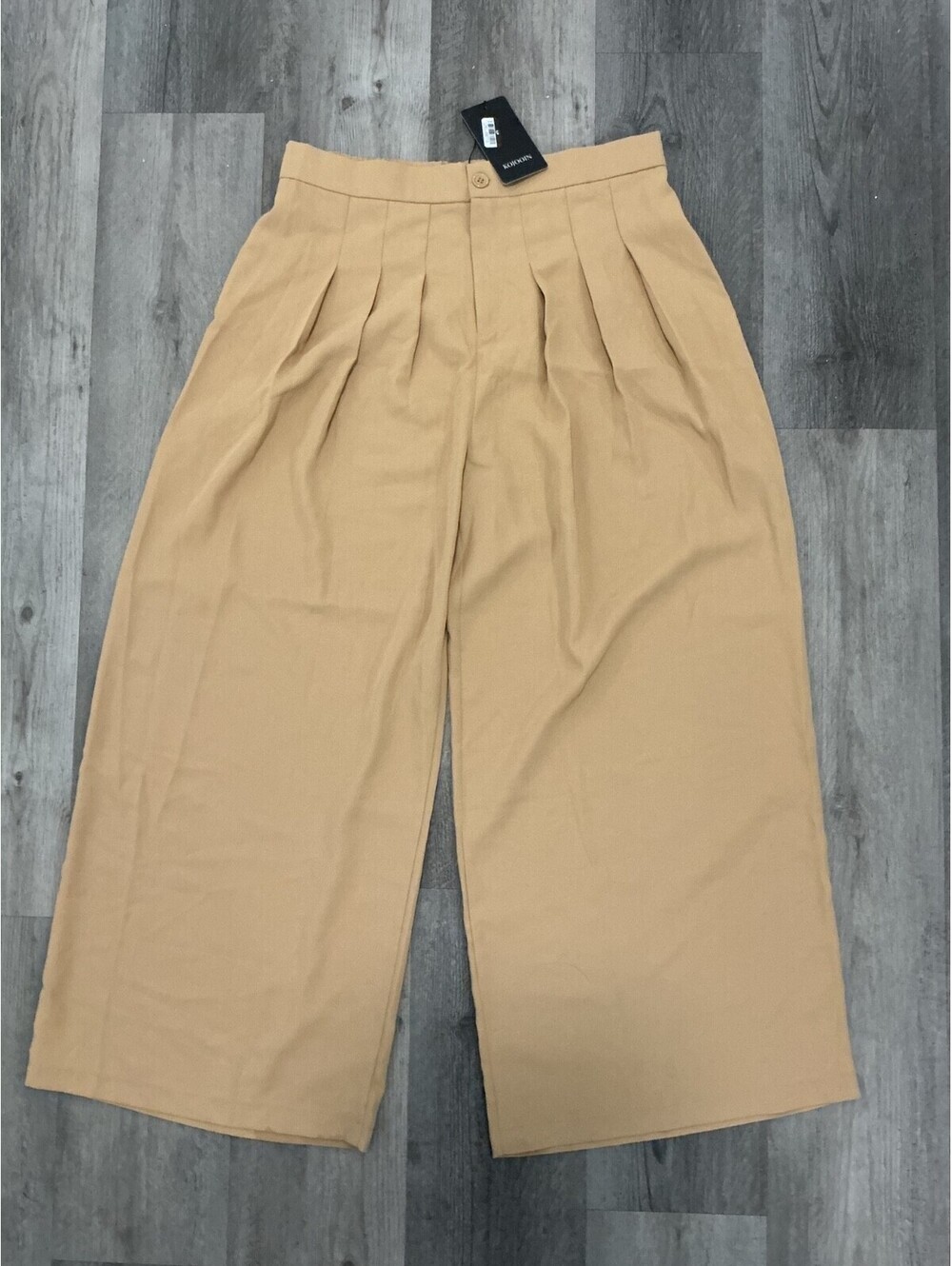 Size XL Womans Beige Wide Leg Business Casual Pants Trousers # 227